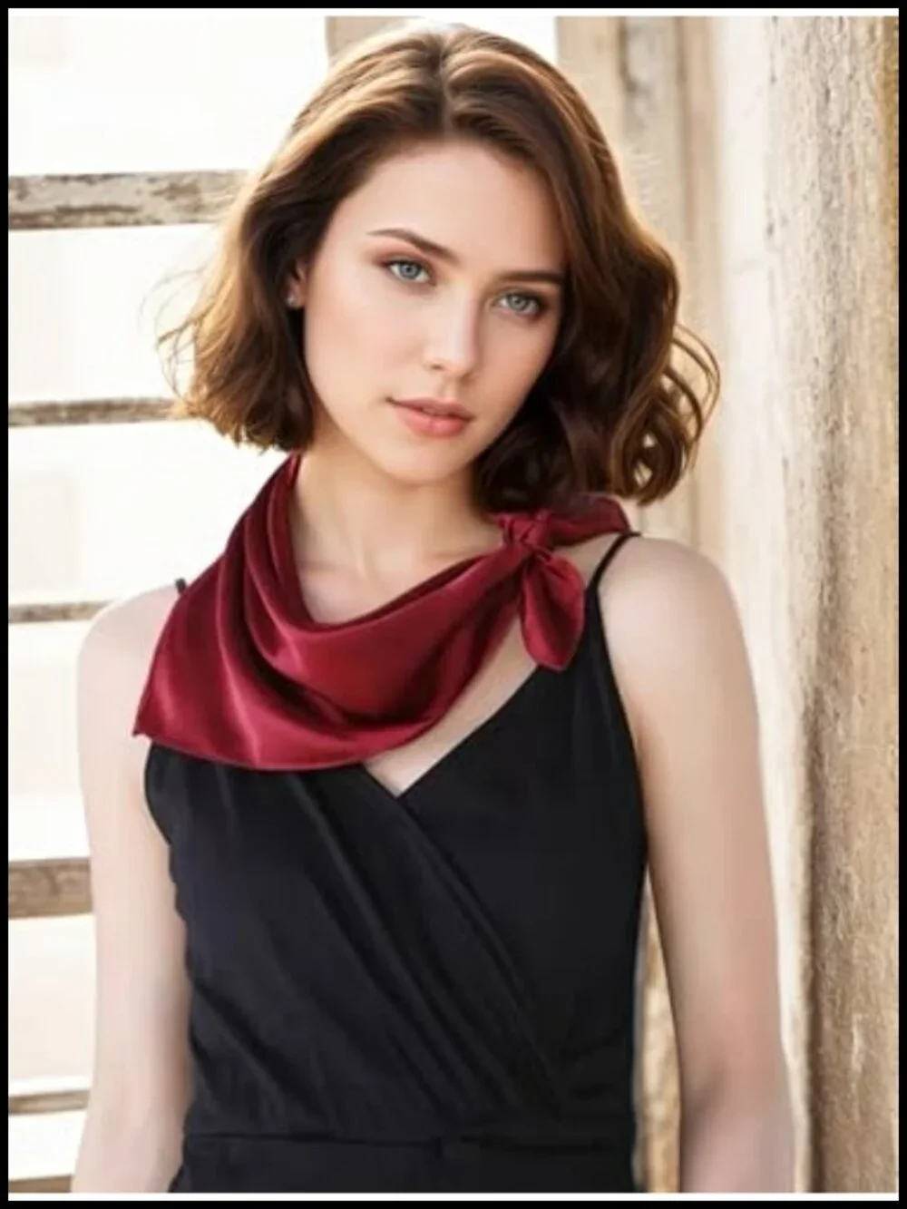 100% Mulberry Silk Square Scarf 25.6